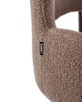 Miniatyrbilde 9 av 11: Sett med 2 Stoler Spisestuestol Brun Teddy Boucle med Armlener Utskåret Rygg Svart Metallben