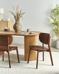 Miniatyrbillede 2 af 9: Spisebordsstol Lyst Gummitræ Sæt af 2 Spisestole Klassiske Spisestuestol til Spisestue Skandinavisk Design Træstole til Spisebord