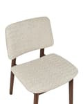 Miniatyrbild 7 av 9: Set med 2 Matstolar Ljust Gummiträ Off-White Bouclé Sits Armless Retro Design