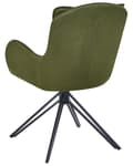 Miniatyrbillede 5 af 11: Spisebordsstole Grøn Polyester Sæt af 2 Stof Polstrede Spisestue Stole med Drejefunktion Spisestole med Armlæn Behagelige Design