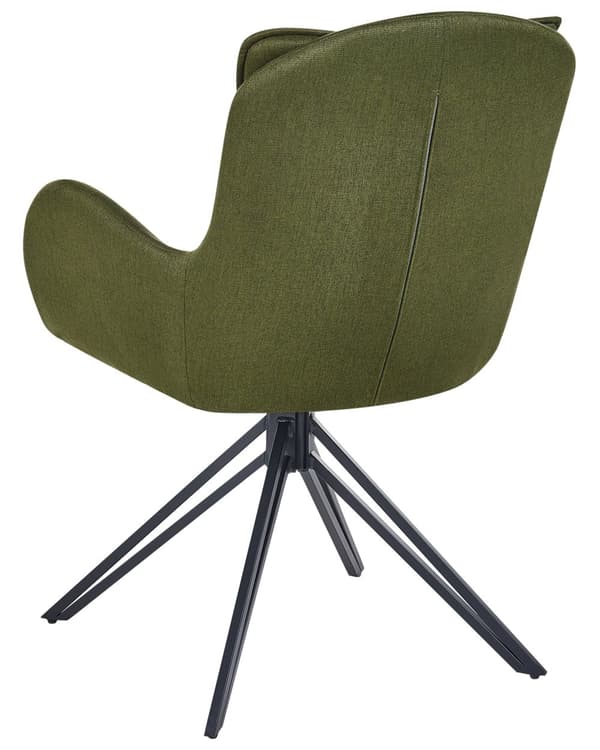 Spisebordsstole Grøn Polyester Sæt af 2 Stof Polstrede Spisestue Stole med Drejefunktion Spisestole med Armlæn Behagelige Design