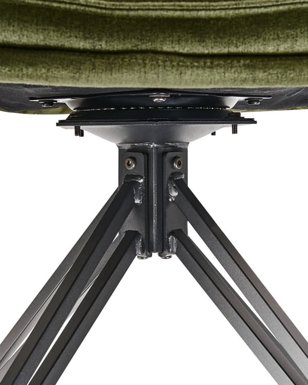 Spisebordsstole Grøn Polyester Sæt af 2 Stof Polstrede Spisestue Stole med Drejefunktion Spisestole med Armlæn Behagelige Design
