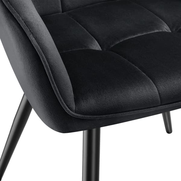 Stol Marilyn, velour, quiltet - sort/sort,Sæt med 2 stk.