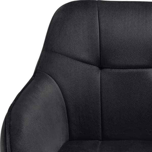 Stol Marilyn, velour, quiltet - sort/sort,Sæt med 6 stk.