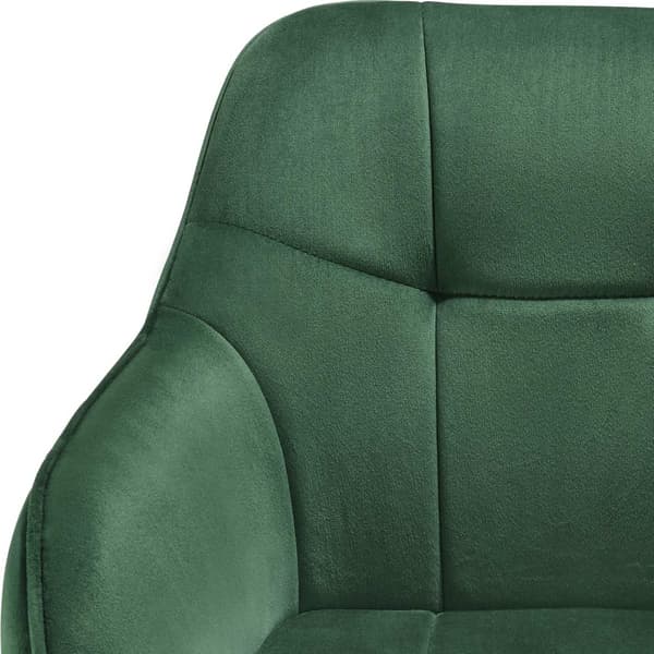 Stol Marilyn, velour, quiltet - mørkegrøn/sort,Sæt med 4 stk.