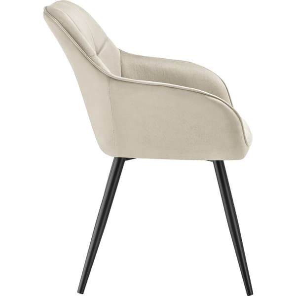 Stol Marilyn, velour, quiltet - creme/sort,pr. stk.