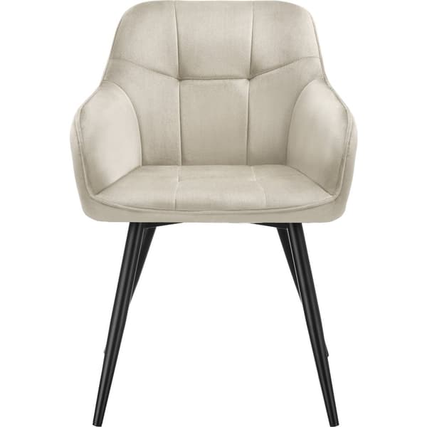 Stol Marilyn, velour, quiltet - creme/sort,pr. stk.