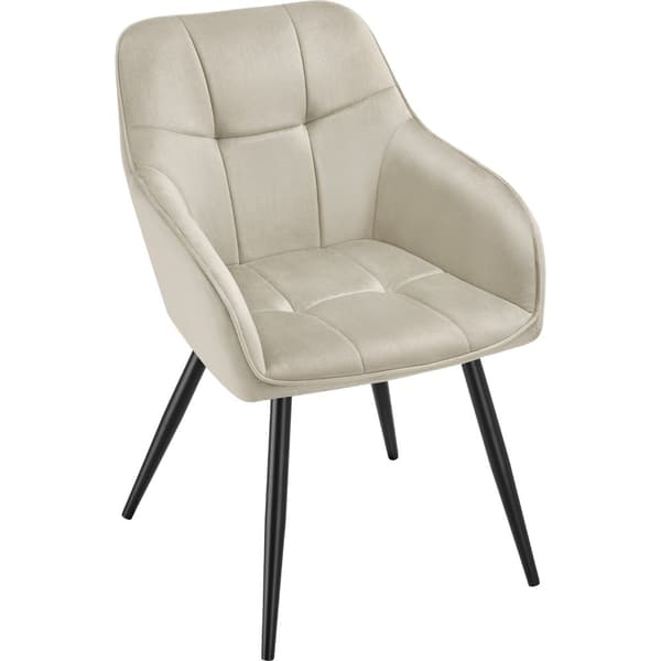 Stol Marilyn, velour, quiltet - creme/sort,pr. stk.