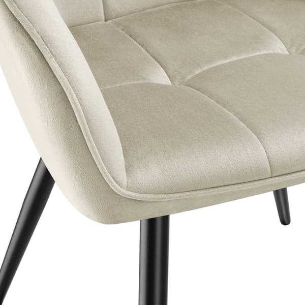 Stol Marilyn, velour, quiltet - creme/sort,pr. stk.