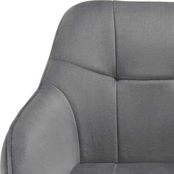 Stol Marilyn, velour, quiltet - grå/sort,pr. stk.