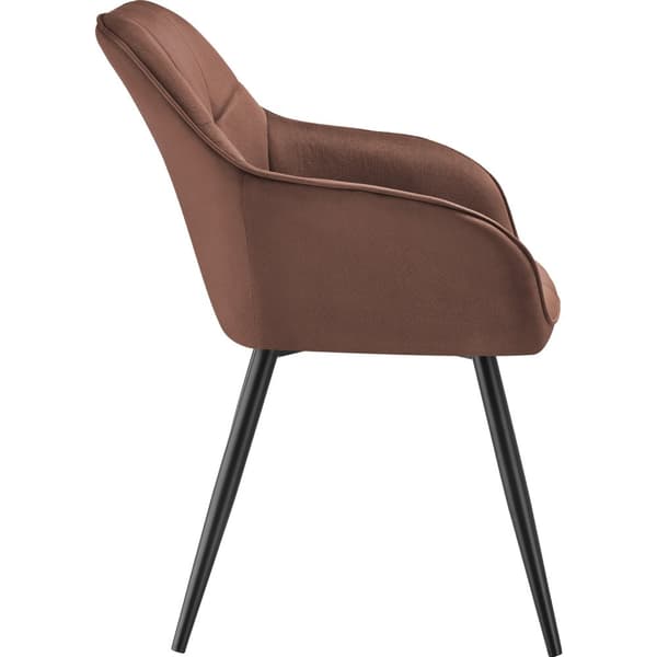 Stol Marilyn, velour, quiltet - brun/sort,pr. stk.