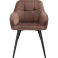Miniatyrbillede 4 af 10: Stol Marilyn, velour, quiltet - brun/sort,pr. stk.