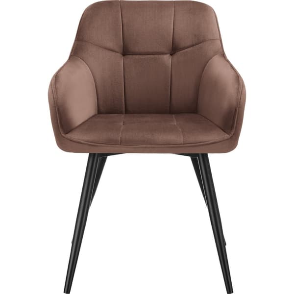 Stol Marilyn, velour, quiltet - brun/sort,pr. stk.