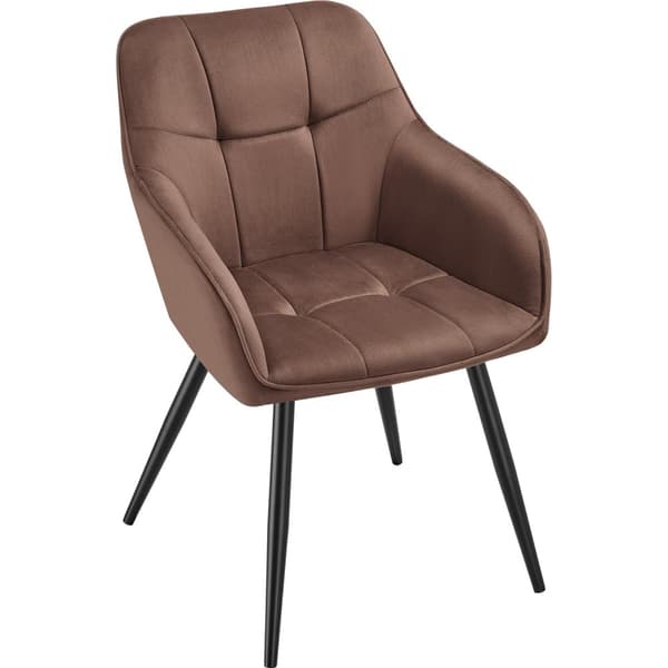 Stol Marilyn, velour, quiltet - brun/sort,pr. stk.
