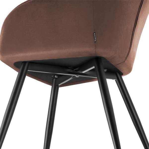 Stol Marilyn, velour, quiltet - brun/sort,pr. stk.