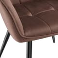 Miniatyrbillede 9 af 10: Stol Marilyn, velour, quiltet - brun/sort,pr. stk.