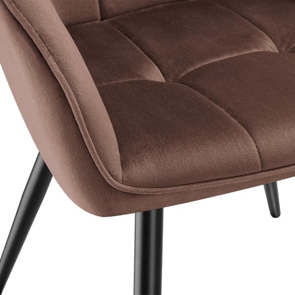 Stol Marilyn, velour, quiltet - brun/sort,pr. stk.