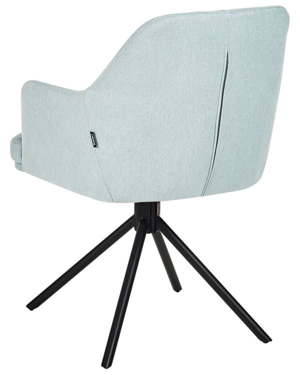 Matstolar 2 st Mintgrön Vridbara Tyg med Armar Ryggstöd Svarta Metallben Retro Övergångsstil
