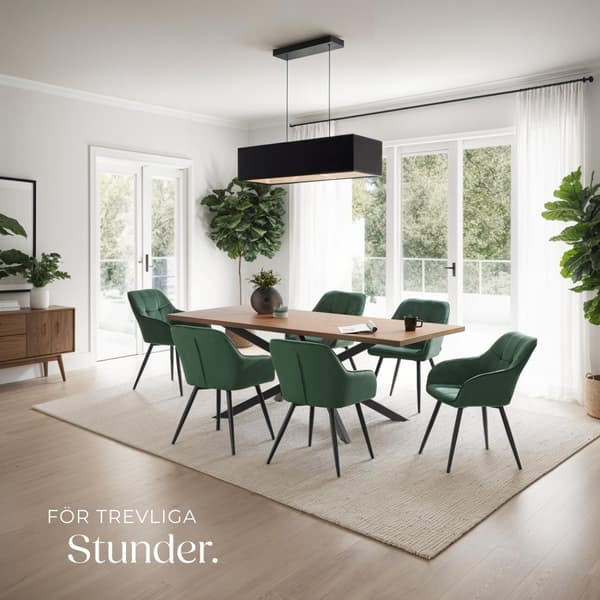 Stol Marilyn, sammet, vadderad - mörkgrön/svart, per styck