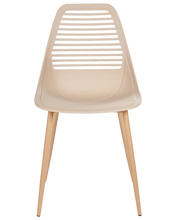 Sæt med 4 spisebordsstole sort syntetisk sæde metalben moderne minimalistisk stil køkken spisestue
