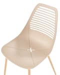 Miniatyrbillede 7 af 9: Sæt med 4 spisebordsstole sort syntetisk sæde metalben moderne minimalistisk stil køkken spisestue