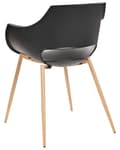 Miniatyrbillede 5 af 9: Sæt med 4 spisebordsstole sort syntetisk sæde metalben moderne minimalistisk stil køkken spisestue