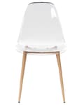 Miniatyrbillede 5 af 9: Sæt med 4 spisebordsstole gennemsigtigt gennemsigtigt syntetisk sæde metalben moderne minimalistisk stil køkken spisestue