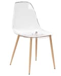 Miniatyrbillede 7 af 9: Sæt med 4 spisebordsstole gennemsigtigt gennemsigtigt syntetisk sæde metalben moderne minimalistisk stil køkken spisestue