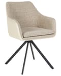 Miniatyrbillede 5 af 11: Sæt med 2 spisebordsstole taupe stofbetræk polyester kunstlæder metalben moderne stil spisestue
