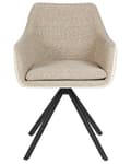 Miniatyrbillede 6 af 11: Sæt med 2 spisebordsstole taupe stofbetræk polyester kunstlæder metalben moderne stil spisestue