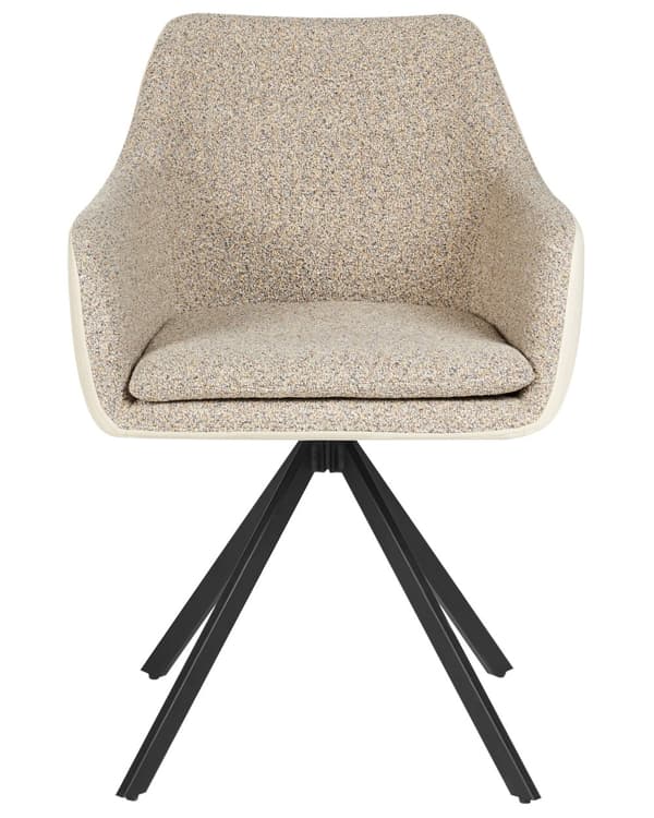 Sæt med 2 spisebordsstole taupe stofbetræk polyester kunstlæder metalben moderne stil spisestue
