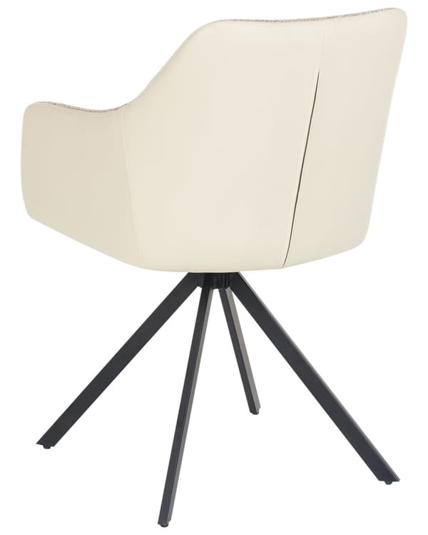 Sæt med 2 spisebordsstole taupe stofbetræk polyester kunstlæder metalben moderne stil spisestue