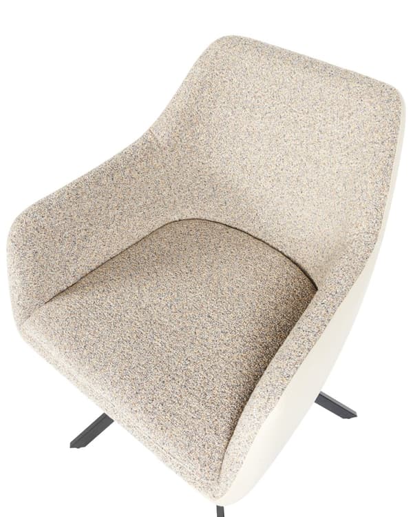 Sæt med 2 spisebordsstole taupe stofbetræk polyester kunstlæder metalben moderne stil spisestue