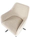 Miniatyrbillede 8 af 11: Sæt med 2 spisebordsstole taupe stofbetræk polyester kunstlæder metalben moderne stil spisestue