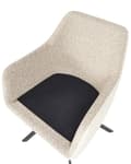 Miniatyrbillede 9 af 11: Sæt med 2 spisebordsstole taupe stofbetræk polyester kunstlæder metalben moderne stil spisestue