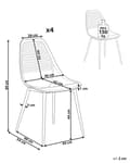 Miniatyrbillede 3 af 9: Sæt med 4 spisebordsstole sort syntetisk sæde metalben moderne minimalistisk stil køkken spisestue