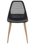 Miniatyrbillede 4 af 9: Sæt med 4 spisebordsstole sort syntetisk sæde metalben moderne minimalistisk stil køkken spisestue