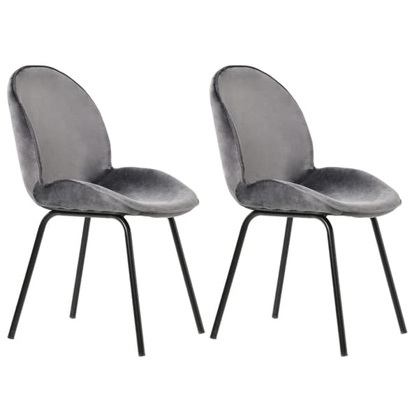 Rootz 2-delt spisebordsstole - Fløjlsstole - Elegante siddepladser - Ekstra komfort - 52 cm x 43 cm x 90 cm