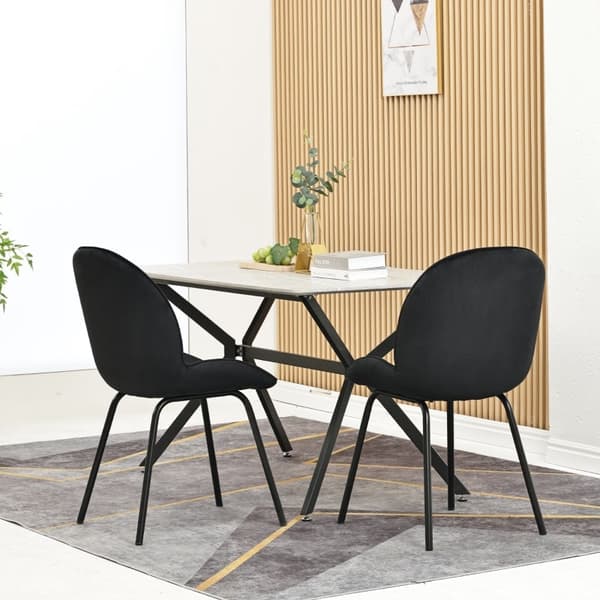 Rootz 2-delt spisebordsstole - Fløjlsstole - Polstrede sæder - Ergonomisk komfort - 52L x 43W x 90H cm