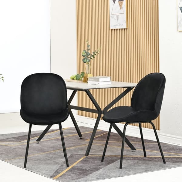 Rootz 2-delt spisebordsstole - Fløjlsstole - Polstrede sæder - Ergonomisk komfort - 52L x 43W x 90H cm