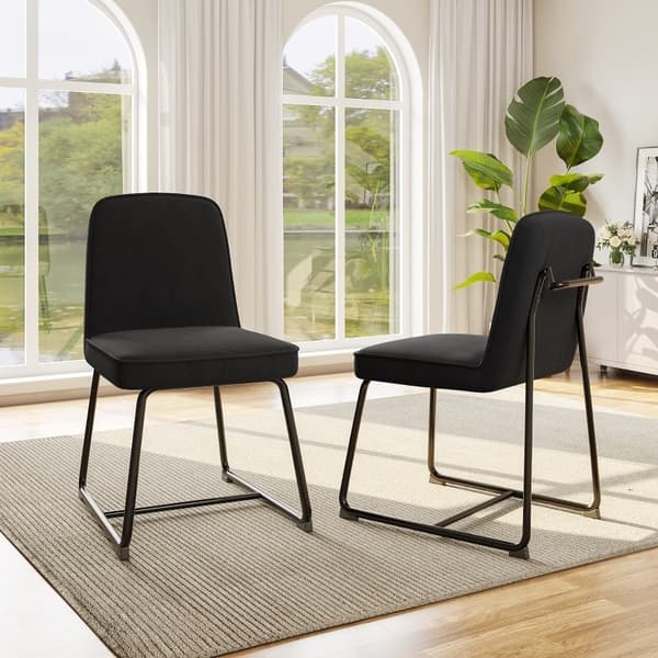 Rootz Black Velvet -ruokailutuolit - Modernit ruokapöydän istuimet - Tyylikkäät pehmustetut tuolit - Mukavat, korkeatiheyksiset vaahtomuovit - 46L x 4