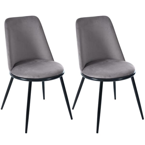 Rootz 2-delt spisebordsstole - Fløjlsbetræk - Ergonomiske stole - Rygstøtte - 50L x 48W x 88H cm