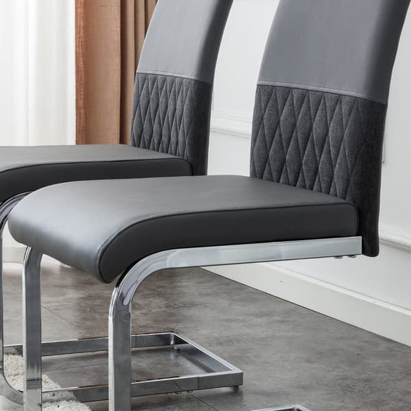 Rootz 4-delad modern matstolsset - Ergonomiska säten - konstläder - Optimal komfort - 42L x 45W x 95H cm