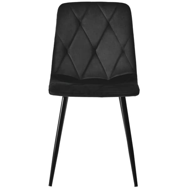 Rootz Black Velvet -ruokailutuolisarja - Ylellinen istuin - Pehmustettu mukavuus - Moderni muotoilu - 45 cm x 40 cm x 86 cm