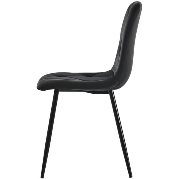 Rootz Black Velvet -ruokailutuolisarja - Ylellinen istuin - Pehmustettu mukavuus - Moderni muotoilu - 45 cm x 40 cm x 86 cm