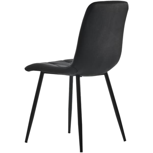 Rootz Black Velvet -ruokailutuolisarja - Ylellinen istuin - Pehmustettu mukavuus - Moderni muotoilu - 45 cm x 40 cm x 86 cm