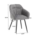 Miniatyrbild 3 av 11: Rootz Grey Velvet Matstolar - Stoppade sittplatser - Eleganta kuddar - Ergonomisk komfort - 45L x 55W x 85H cm - Enkel montering