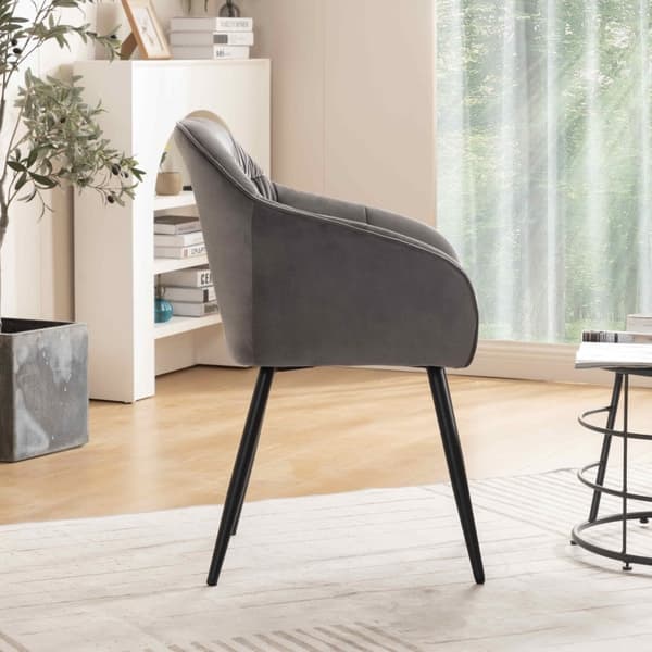 Rootz Grey Velvet Matstolar - Stoppade sittplatser - Eleganta kuddar - Ergonomisk komfort - 45L x 55W x 85H cm - Enkel montering