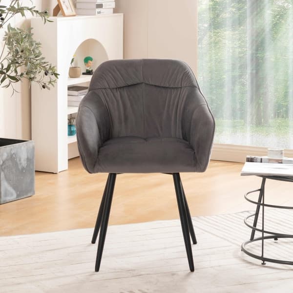 Rootz Grey Velvet Matstolar - Stoppade sittplatser - Eleganta kuddar - Ergonomisk komfort - 45L x 55W x 85H cm - Enkel montering