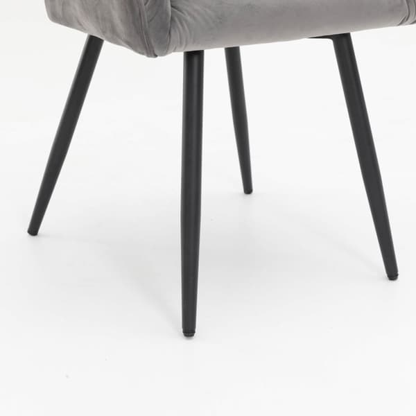 Rootz Grey Velvet Matstolar - Stoppade sittplatser - Eleganta kuddar - Ergonomisk komfort - 45L x 55W x 85H cm - Enkel montering
